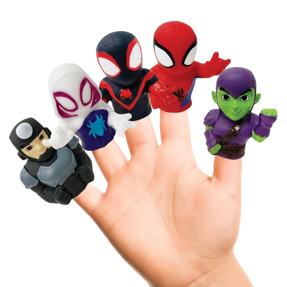 Spidey and His Amazing Friends 5 Piece Finger Puppet Set - Bath Toys